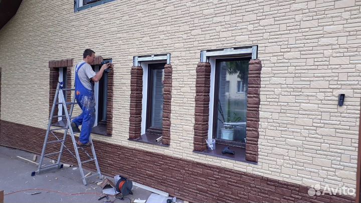 Фасадные работы / Отделка дома / Монтаж фасада