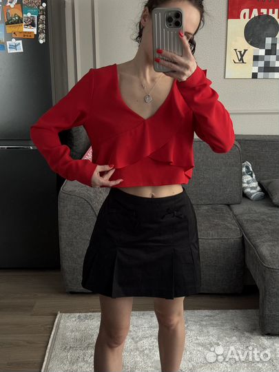 Рубашка красная zara xs