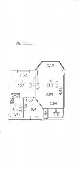 1-к. квартира, 45,2 м², 2/5 эт.