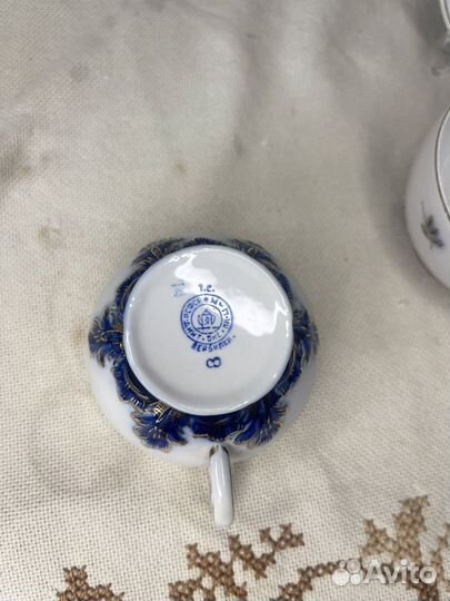 Чашка с блюдцем Вербилки Барбарис cobalt