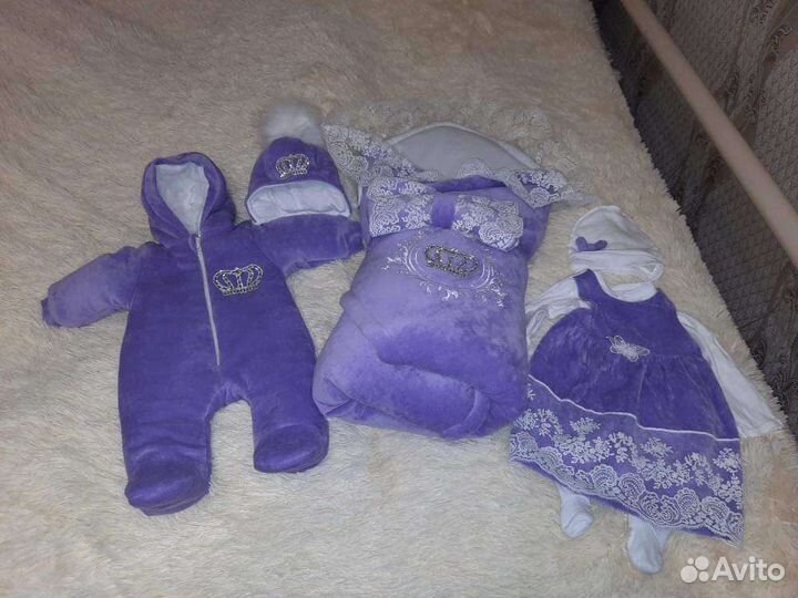 Конверт на выписку для девочки зима