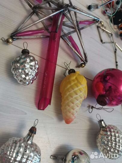 Елочные игрушки СССР 35 штук +гирлянда