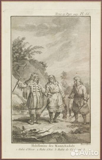 Гравюра 4 в 1 Привычки женщин Камчатки, Benard Di