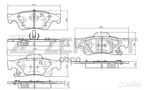 Колодки торм. диск. задн. Jeep Grand Cherokee I