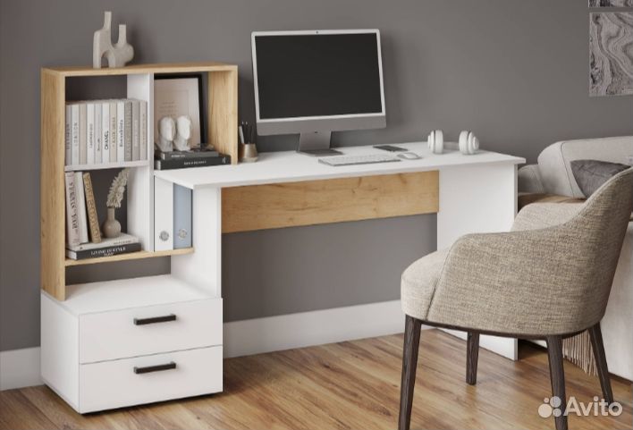 Стол письменный компьютерный белый