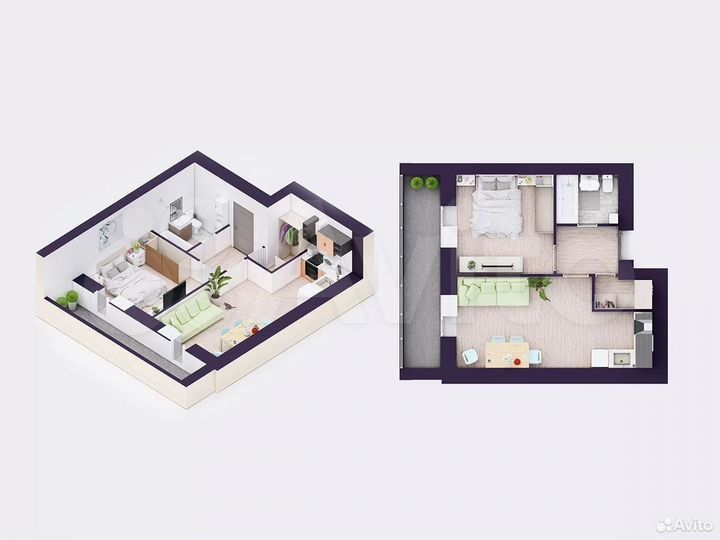 2-к. квартира, 42,6 м², 12/19 эт.