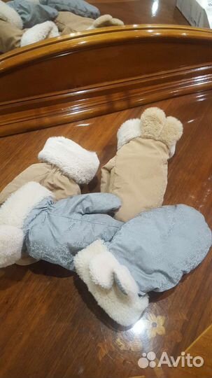 Варежки зимние детские 2 пары на 5 лет