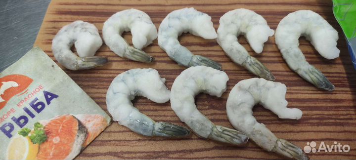 Креветки тигровые очищенные Сыромороженые