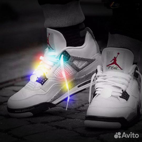 LED Шнурки с USB зарядкой, светящиеся мигающие