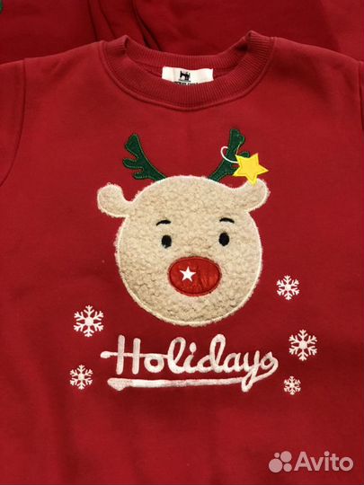 Комплект новогодних толстовок в стиле Family look