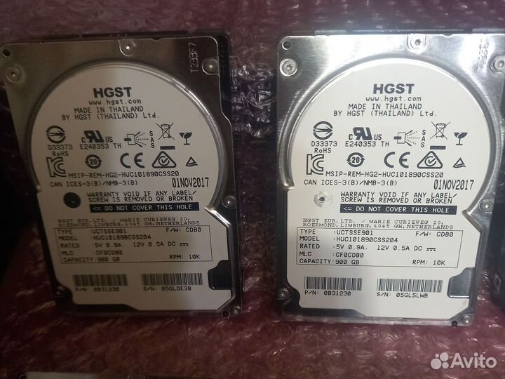 Лот 8 дисков 900gb hgst HUC101890CSS204