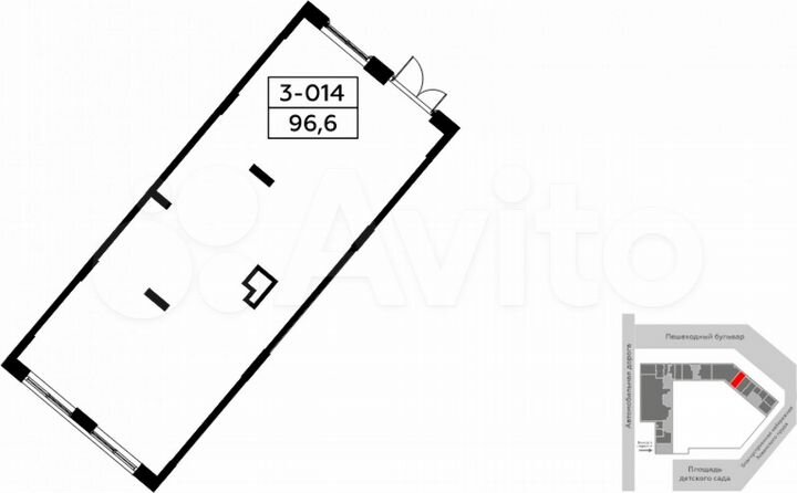 Аренда, торговое помещение площадью 96.6 кв.м