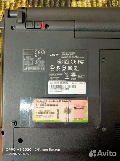 Ноутбук Acer aspire 4820TG