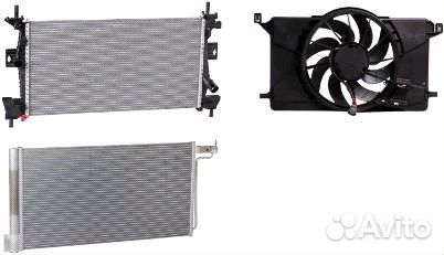 Блок охлаждения (радиатор+конденсер+вентилятор)