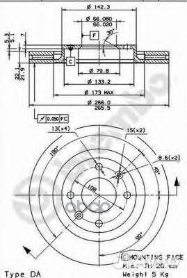 Диск тормозной передн. с уф покрытием citroen