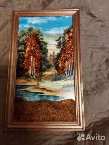 Картина с янтарем