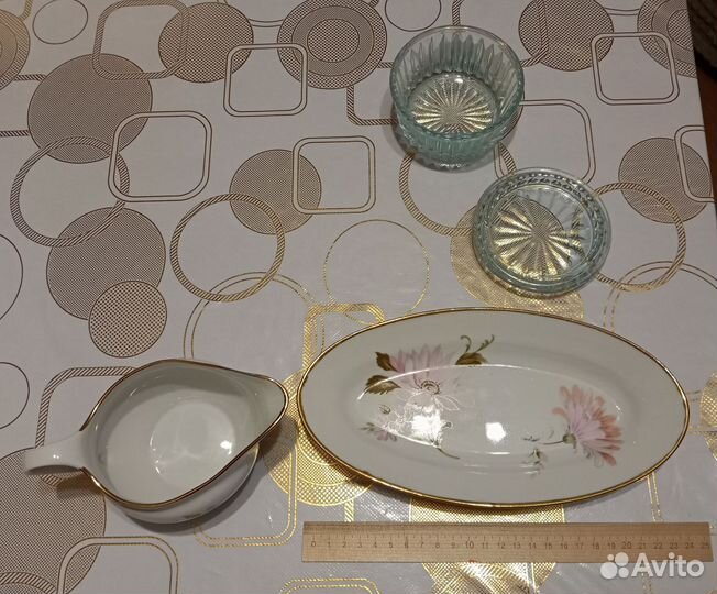 Набор столовой посуды фарфор СССР, сахарница