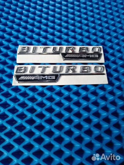 Эмблема слово biturbo AMG на Mercedes-benz