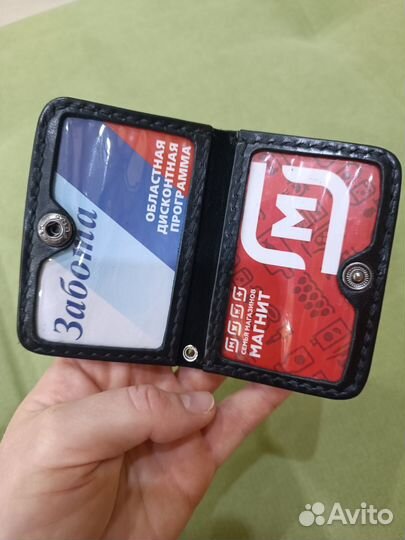 Бейдж - картхолдер из натуральной кожи