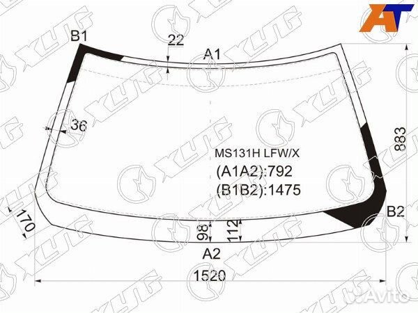 Стекло лобовое toyota crown