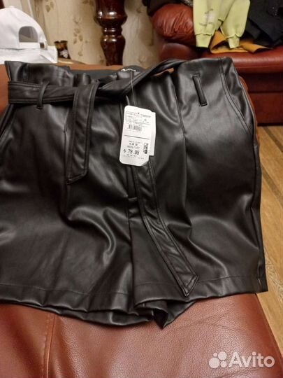 Шорты женские кожаные