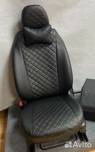 Чехлы kia ceed чёрная экокожа ромб