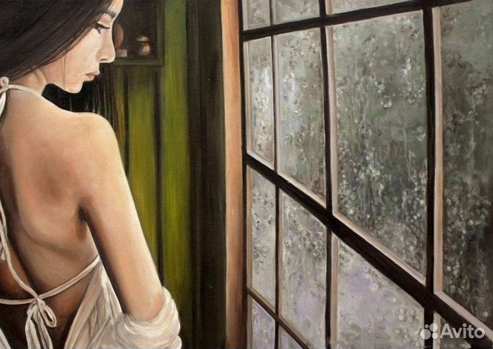 Красивая картина маслом Минуты ожидания