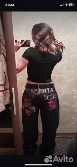 Джинсы y2k широкие