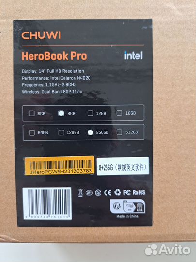 Ноутбук chuwi HeroBook Pro 14'
