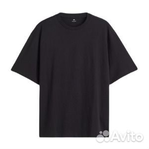 Футболка H&M Relaxed Fit Straight-Cut, черный