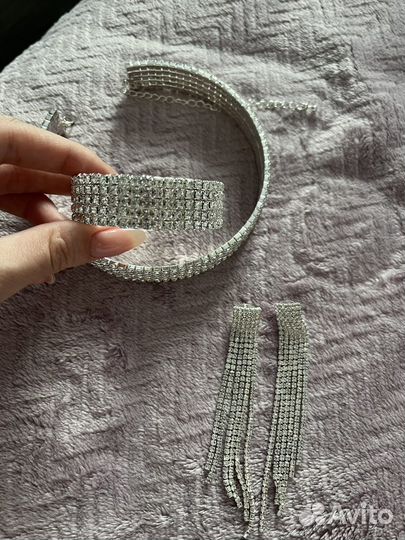 Набор ожерелье серьги браслет