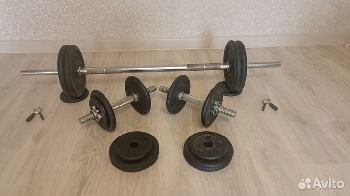 Гантели разборные с грифом для штанги