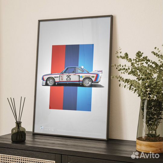 Постер BMW CSL Peterson коллекционный