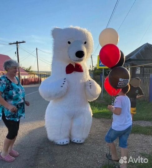 Белый Мишка на поздравление