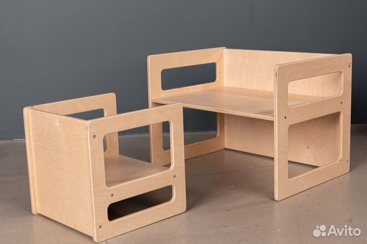Детский стол и стул растущие / куб Монтессори