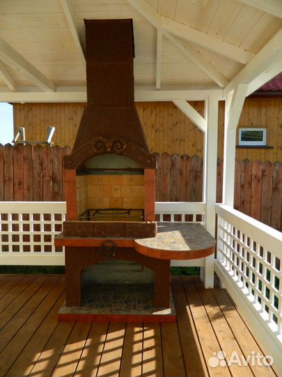 Мангал с печью и барбекю