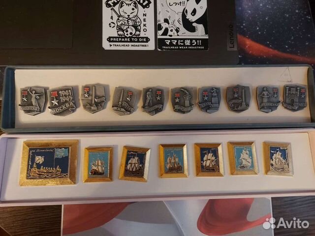 Наборы значков Корабли России и города герои