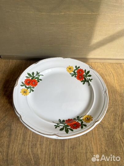 Тарелки Цветы зик Конаково СССР 70-е фаянс