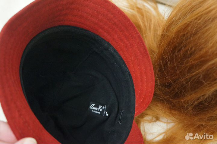 Шляпа замша plange красная вишня
