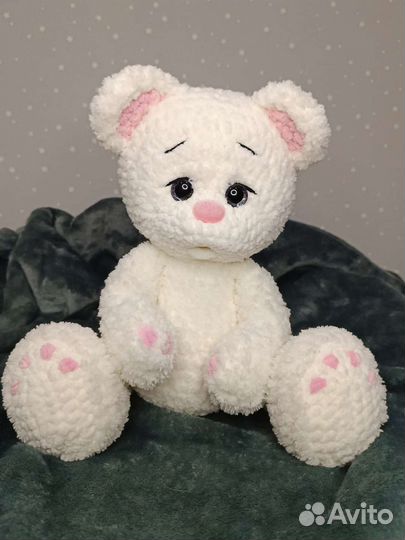 Вязаный мишка мягкая игрушка