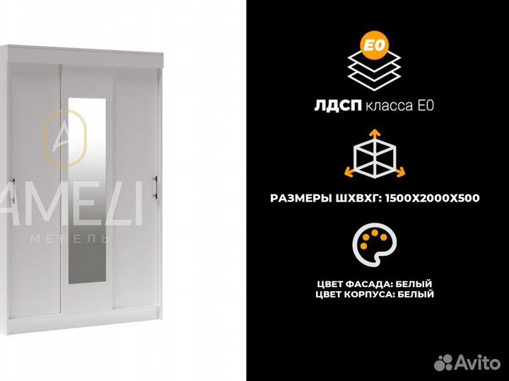 Шкаф купе с зеркалом для одежды