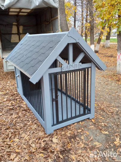 Вольер для собаки с будкой
