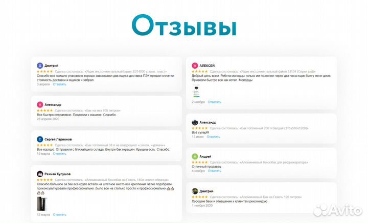 Алюминиевый топливный бак на 300л (350х620х1570)