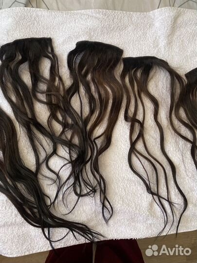 Волосы натуральные на заколках