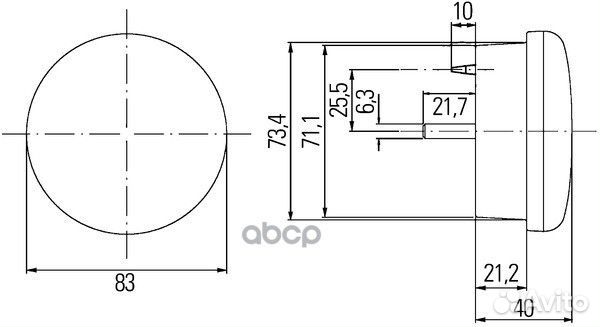 Указатель поворота задний; 24В н/о D83 LED Гол