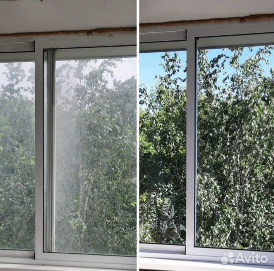 Высотное мытьё окон, витражей и фасада