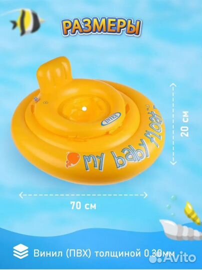 Круг для плавания малышей 6+мес