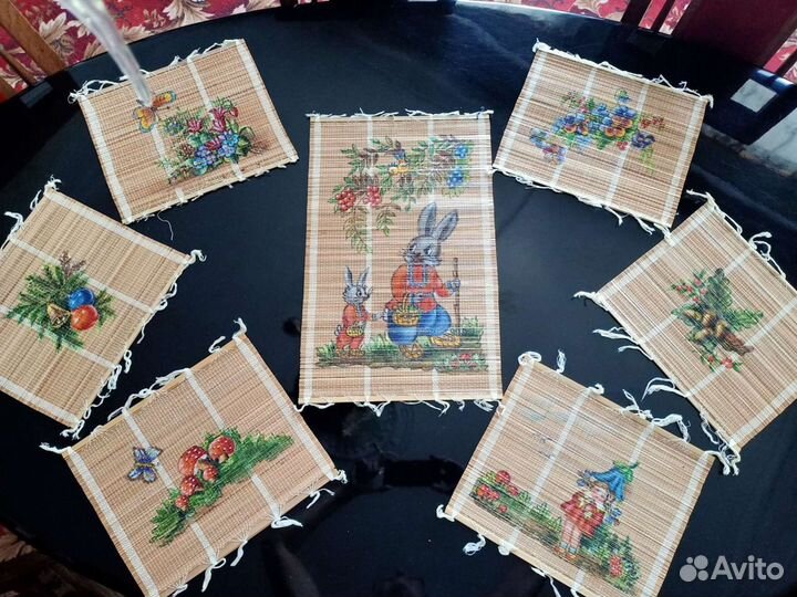 Набор салфеток из соломки. Вьетнам. 70-е г СССР