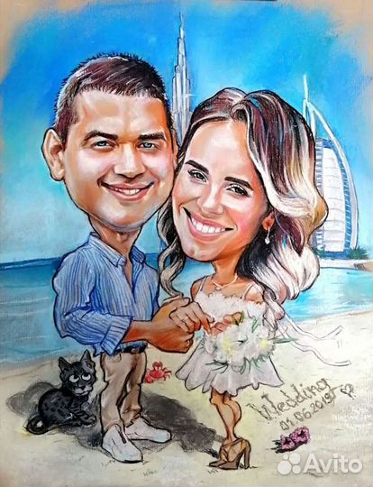 Портрет шарж карикатура по фото в Москве