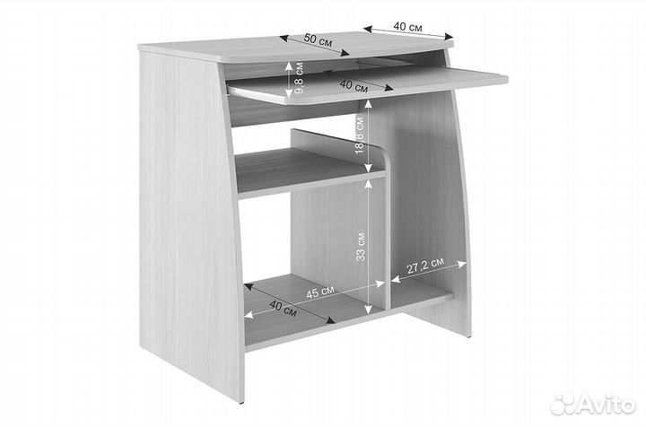 Стол компьютерный Кроха (дуб млечный)